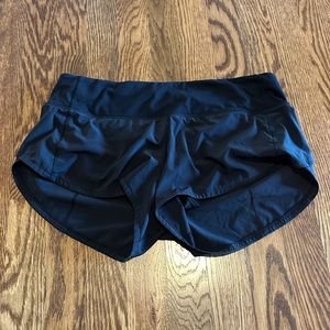 Black Lululemon Speed Up Low-Rise Lined Shorts 2.5"